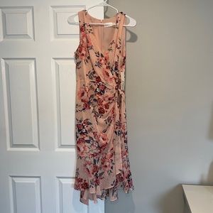 Eliza J Pink Floral Midi Dress